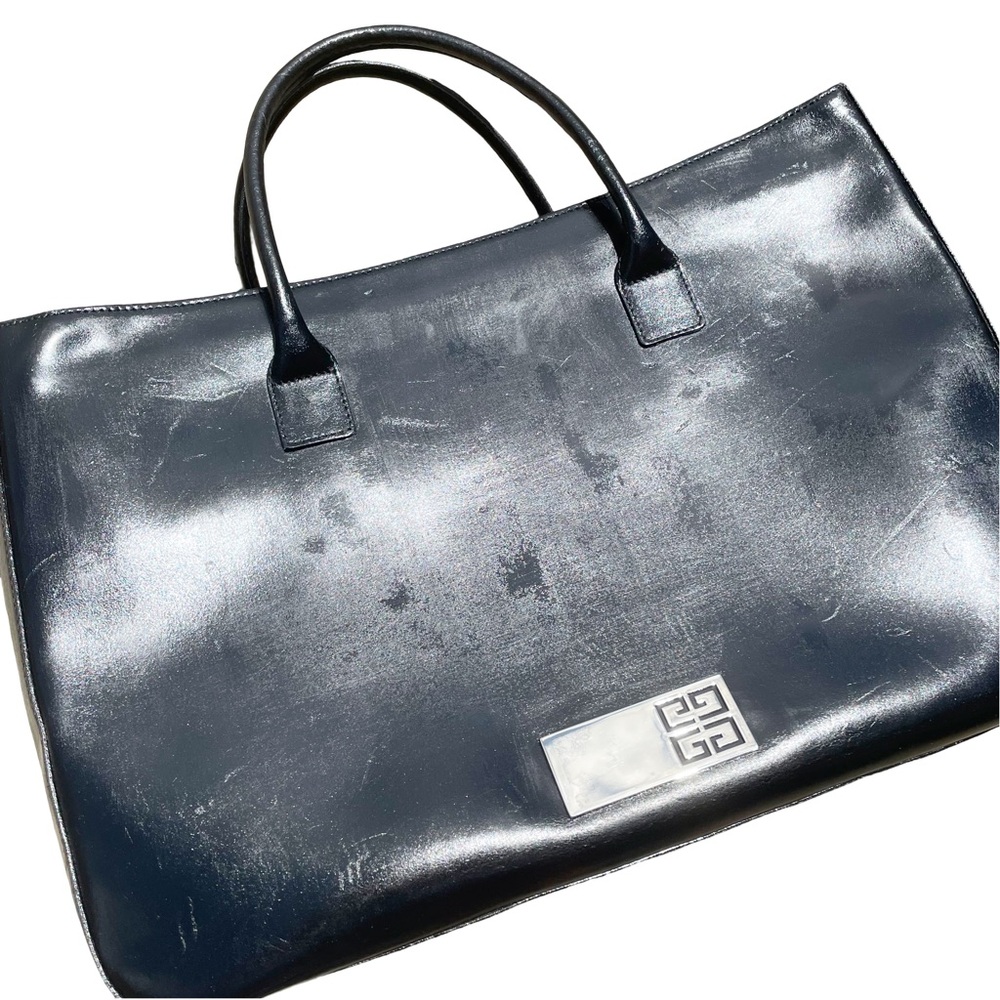 Givenchy black distressed finish leather vintage large tote bag - Picture 5 of 16